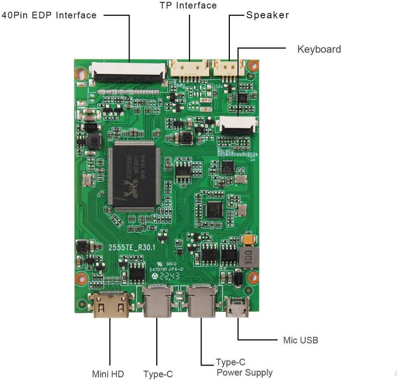 VSDISPLAY 9.7 Inch IPS LCD Screen 2048x1536 9.7'' LP097QX1/LTL097QL01/HQ097QX1 with USB-C LCD Controller Board VS-RTD2556HC-V2 - Image 3